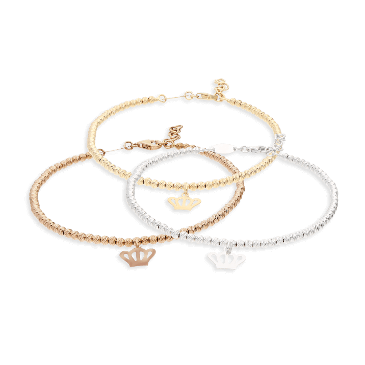 Tiara Bracelet Set, Tricolor Gold