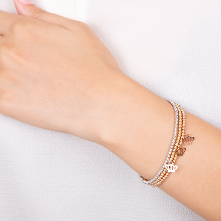 Tiara Bracelet Set, Tricolor Gold