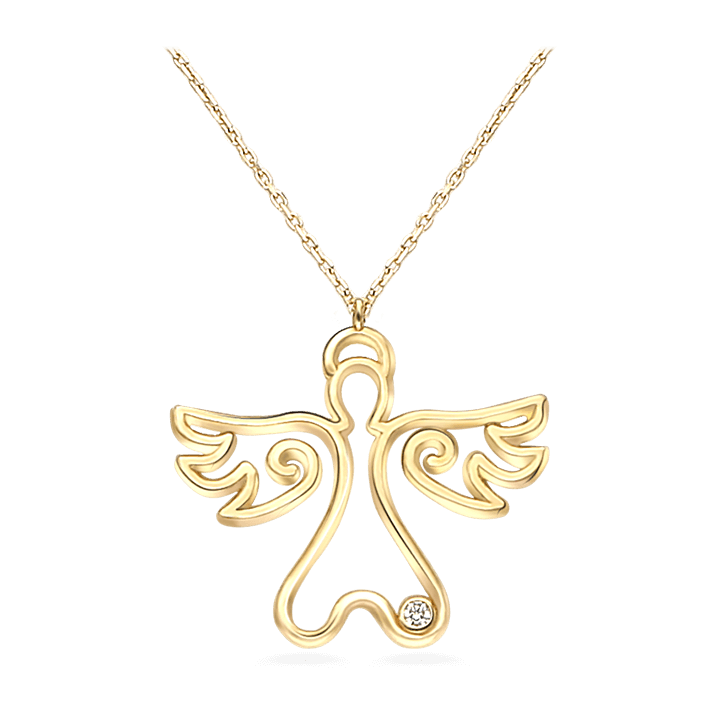 Little Angel Necklace, 18k Yellow Gold