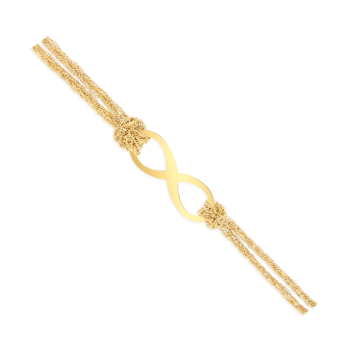 Knotted Rope Chain Infinity Bracelet, Yellow Gold